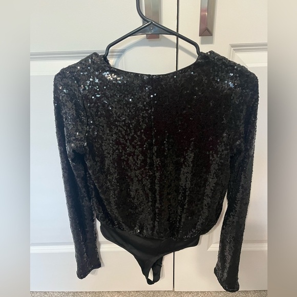 H&M Sequin Black Thong Bodysuit Sz XS NWT - Picture 6 of 6